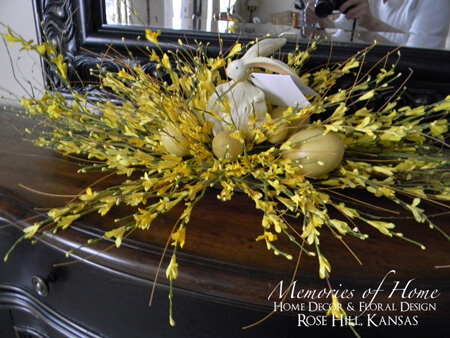 Bunny with Forsythia